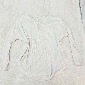 Free People Leo Henley Long Sleeve Tee